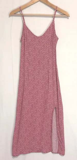Abercrombie & Fitch‎ Midi Slip Dress Womens XS Pink Floral Ditsy Y2K 90s Cottage thumbnail 1