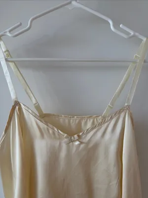 Vintage CHE 100% Pure Silk Lace Trim Camisole Top - Cream Ivory thumbnail 3