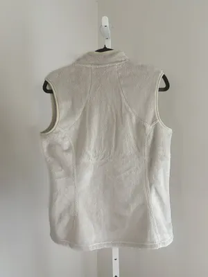 The North Face Women’s Vest Cream Fleece Full Zip Sz L Cozy Layering Outerwear thumbnail 2