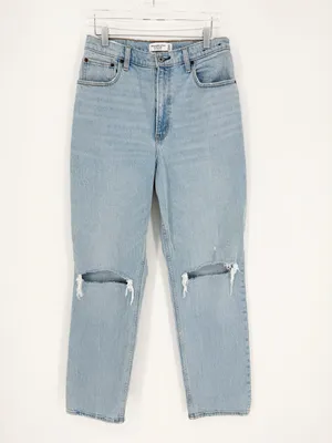 Abercrombie & Fitch 90s Straight Ultra High Rise Curve Love Jeans 30 Blue thumbnail 2