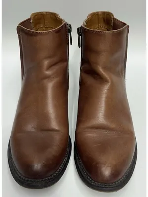 Franco Sarto Leather Ankle Boots Size 7.5 Brown Horrace Chelsea Booties Slip On thumbnail 8