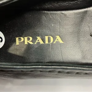 Prada platform espadrille shoes black leather size‎ 40.5 thumbnail 6