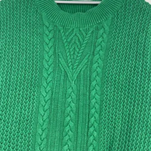 Banana Republic Green Cable Knit Crew Neck‎ Sweater Size M Preppy Fisherman thumbnail 3