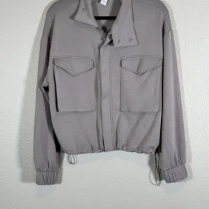Yogalicious Grey Softlite Scuba Autumn Jacket Womens S Bomber Athletic Casual thumbnail 7