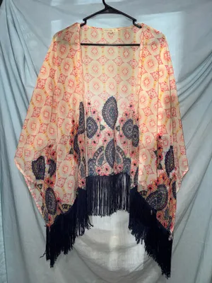 Love, Fire Boho Fringe Layering Shawl thumbnail 1