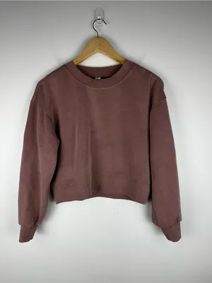 Lululemon Softstreme Perfectly‎ Oversized Cropped Crew Pink Women’s Sz 0 thumbnail 3