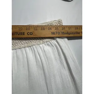 Venus Cotton Gauze Maxi Skirt Women M White Crochet Waist Boho Hippie Flowy Airy thumbnail 4