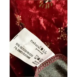 Natural Life Velvet Mini Dress Small Burgundy Floral Oversized Pocket Tunic thumbnail 4