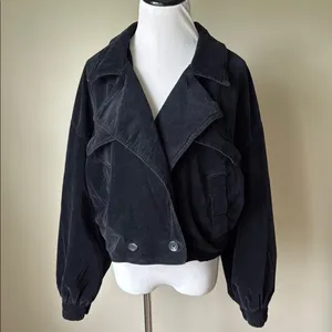 We The Free Black Sure Thing Corduroy Bomber Jacket Relaxed Fit thumbnail 2