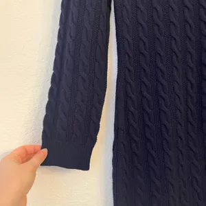 NWT Vineyard Vines‎ Fair Isle Cable Knit Sweater Dress L Lambswool Nordic Navy thumbnail 4
