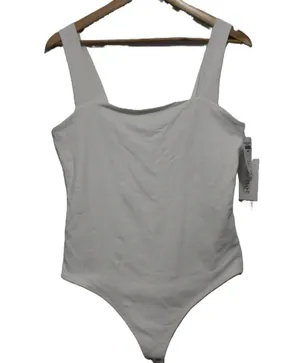 Womens Abercrombie & Fitch Soft AF White Sleeveless Tank Bodysuit Size Large NWT thumbnail 1