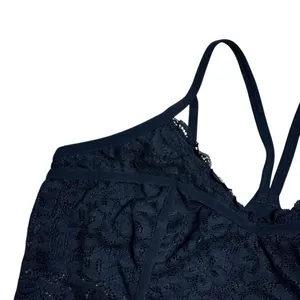Aerie Black Lace Bralette with Velvet Trim Straps Womens L thumbnail 2