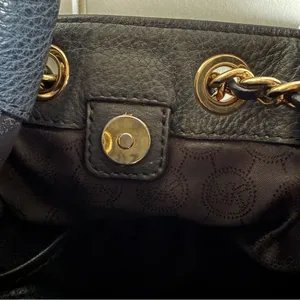MICHAEL Michael Kors Black and Gold Shoulder Bag with‎ Chain Detail Bucket thumbnail 14
