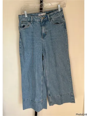 Zara Crop Wide Leg Front Seam Jeans thumbnail 2