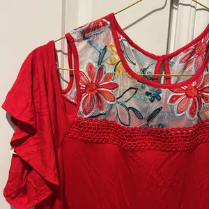 Apt. 9 Red Embellished Ruffled Sundress thumbnail 4