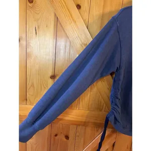 Aerie Womens Long Sleeve Hooded Sweatshirt Periwinkle Side Ruched Size XS (5301) thumbnail 3
