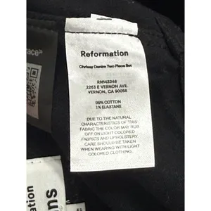 Reformation Chrissy Denim Crop Top Black Women’s Size 8 Button Front Tank NWT thumbnail 11