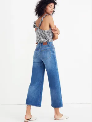 Madewell Wide-Leg High-Waist Crop Jeans in Finney Wash W2550 Sz 28 thumbnail 2