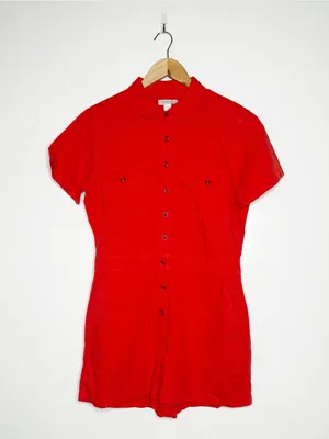 Outerknown NWT Trestles Utility Lightweight Romper Red Small thumbnail 3