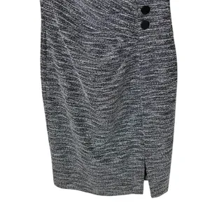 DKNY Tweed Sheath Dress Black Gray Side Button Sleeveless V-Neck Chic Size‎ 10 thumbnail 3