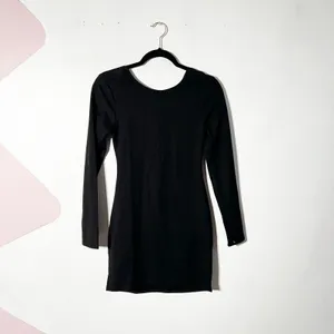 Edikted Black Mini Dress Womens Medium Long Sleeve Open Back Goth thumbnail 3