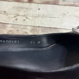 Stuart Weitzman Polka Dot Round Toe High Heels 6.5 Medium Black White Leather thumbnail 5