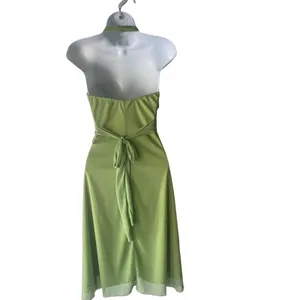 Celavie Collection‎ Y2k Women's Size Small Green Fairy Chiffon Halter Mini Dress thumbnail 4