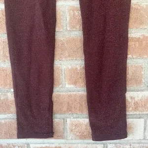 NWT Aerie Glitter Chill Play Move Leggings Maroon XS thumbnail 2