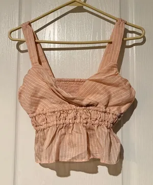 Maeve by Anthropologie Light Pink Smocked Peplum Tank Top xsmall thumbnail 1