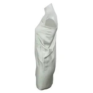 Zara White Silky Satin Sleeveless One Shoulder Asymmetrical Tunic Mini Dress S thumbnail 3