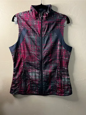Brooks Running Pink Blue Print Full Zip Athletic Vest Women’s thumbnail 2