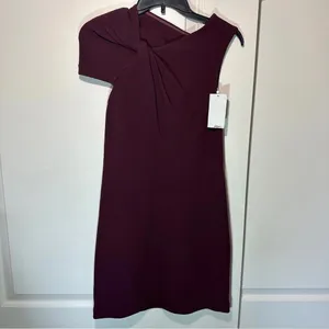3.1 PHILLIP LIM Virgin Wool Mini Dress Burgundy Twist‎ Sleeve Business Size: 4 thumbnail 3