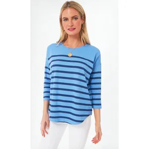Vineyard Vines‎ Deluxe Tee Womens Medium Newport Blue Striped Coastal Beachy thumbnail 2