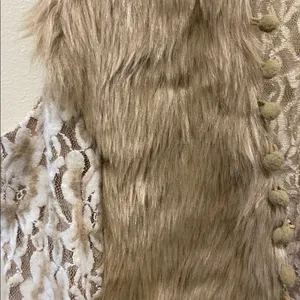 Altar’d state Lace and Faux Fur Vest Y2K size small thumbnail 2