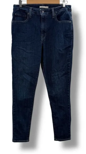 Levi's 721 High‎ Rise Skinny Jeans Dark Wash Sz 32 Plus thumbnail 1