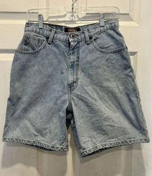 Faded Glory Vintage USA Made Womens Size 9/10 Stone Wash Denim Mom Shorts thumbnail 1