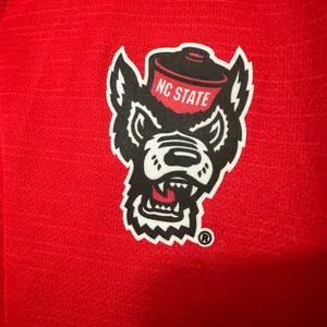 Adidas x NC State | NWT Woman's Wolfpack Red Tuffy Logo Quarter Zip Pullover, L thumbnail 5