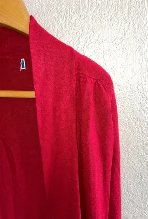 Soft Red Knit Cardigan w/ Pockets Size M thumbnail 3