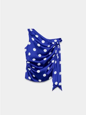 NWT ZARA POLKA DOT BOW TOP SIZE XS thumbnail 3