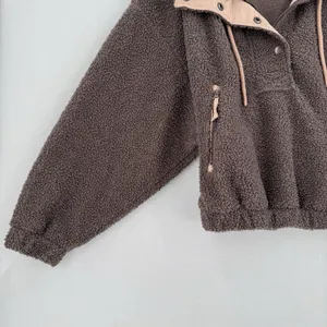 Universal Thread Sherpa Fleece Pullover Jacket L Brown Pink Trim Teddy Outdoorsy thumbnail 3