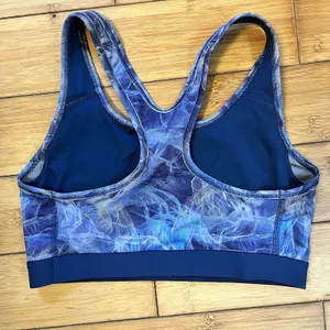 Nike Women’s Dri-Fit Blue Swirl Patterned Sports Bra Size Medium EUC thumbnail 4