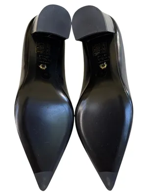 Like New Stuart Weitzman Leather Stuart 85 Block Heel Pumps  Black Size 7 thumbnail 7