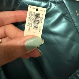 NWT! Victoria's Secret Green Silver Quilted Tote Bag thumbnail 9