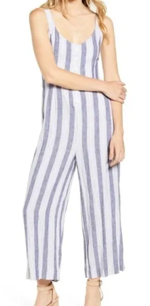 Rails Beachy Linen Wide Leg Jumpsuit Tank Resort Hawaii‎ Vacation Size Med thumbnail 1
