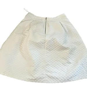 Quilted White A-Line Skirt thumbnail 1