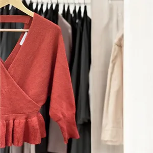 Idem ditto Rust Batwing Peplum Sweater thumbnail 6