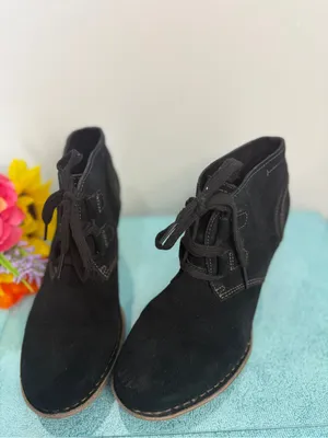 Structure Black Suede Lace-Up Ankle Boots thumbnail 4