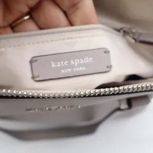 Kate Spade Satchel Womens Medium Larchmont Avenue Dome Gray Leather Crossbody thumbnail 8