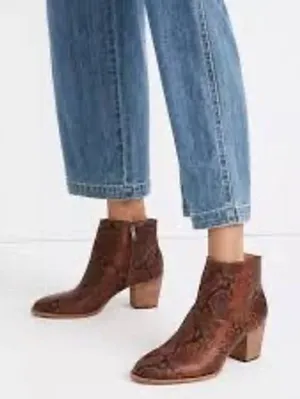Madewell The Carina Ankle Boot Snakeskin Leather thumbnail 1