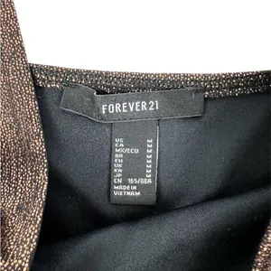 Forever 21 Bronze Brown Gold Metallic Crop Top Square‎ Neck Size Medium thumbnail 5